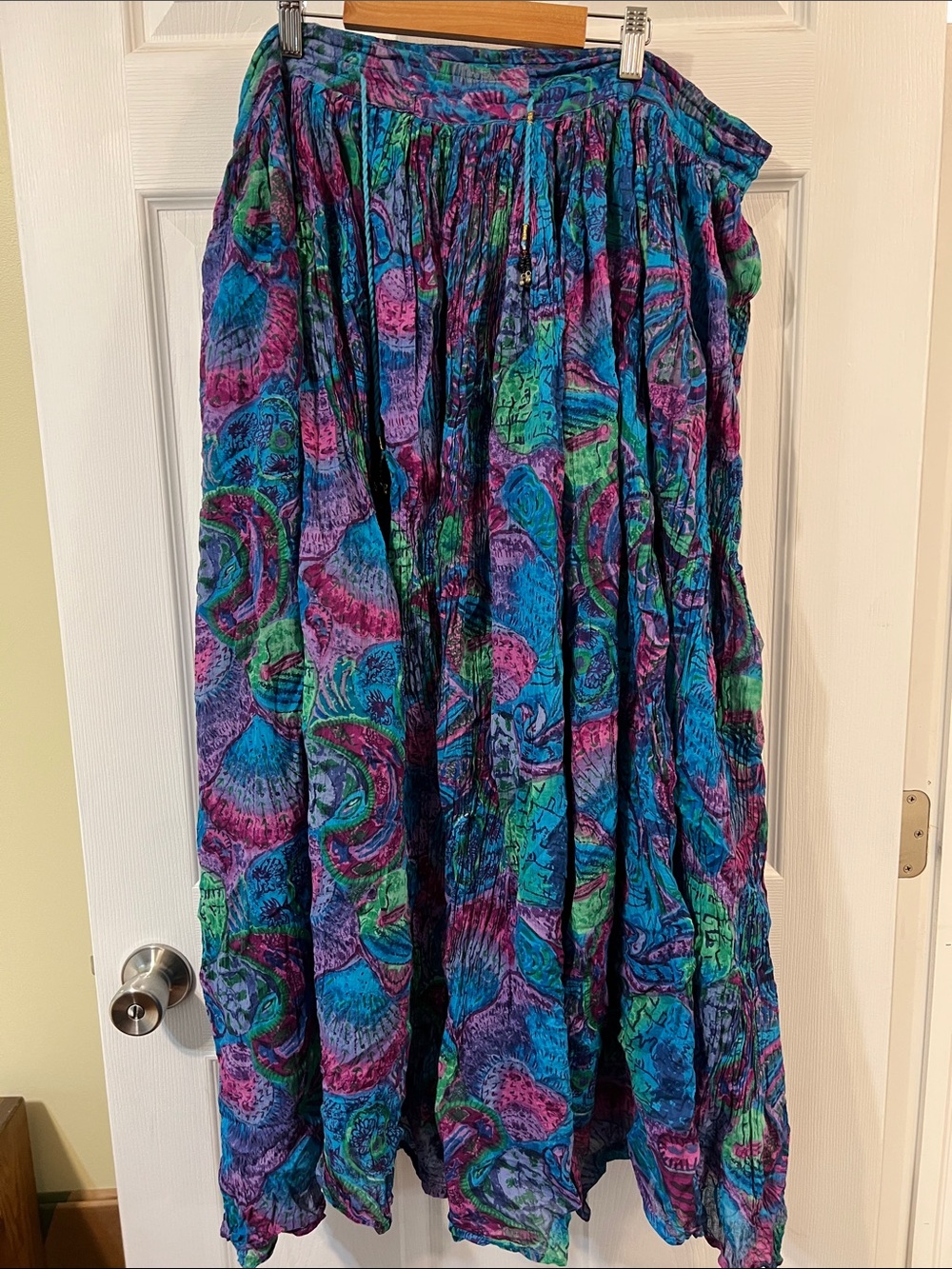 Vintage Multi Color Broomstick Maxi Skirt